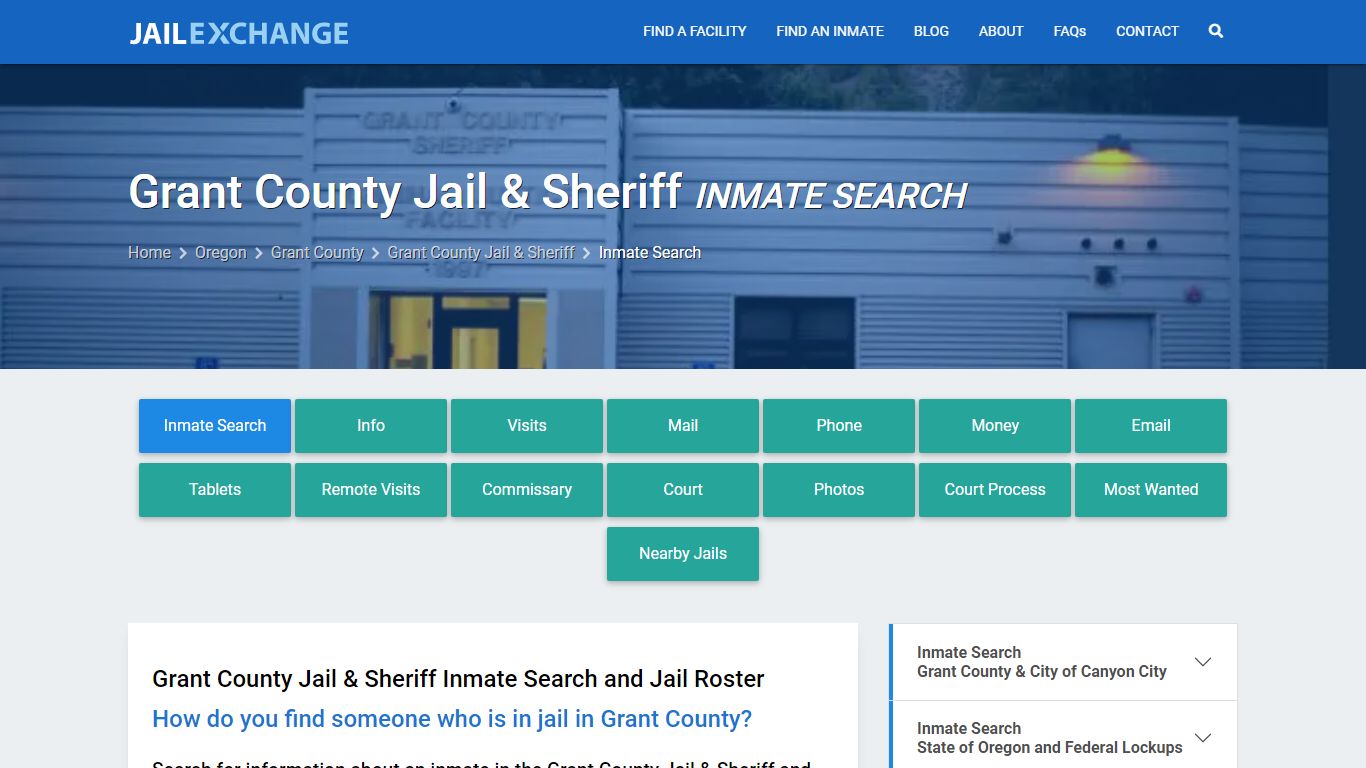 Inmate Search: Roster & Mugshots - Grant County Jail & Sheriff, OR